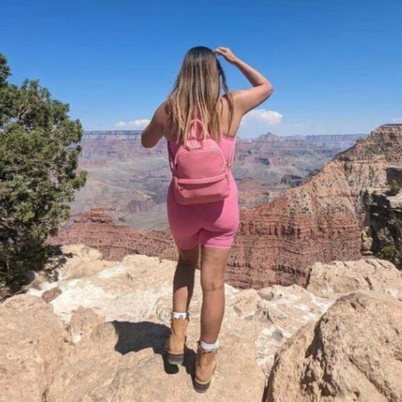 Melie Bianco Louise Recycled Vegan Leather Backpack - Pink - NWT - Picture 3 of 10